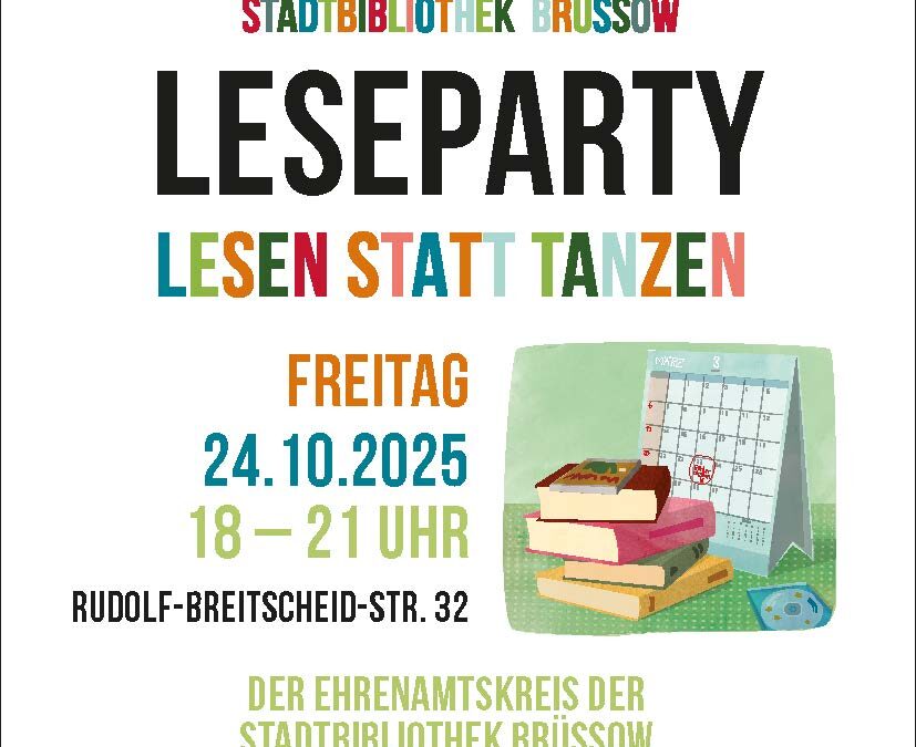 Lesen statt Tanzen – Leseparty in der Stadtbibliothek Brüssow