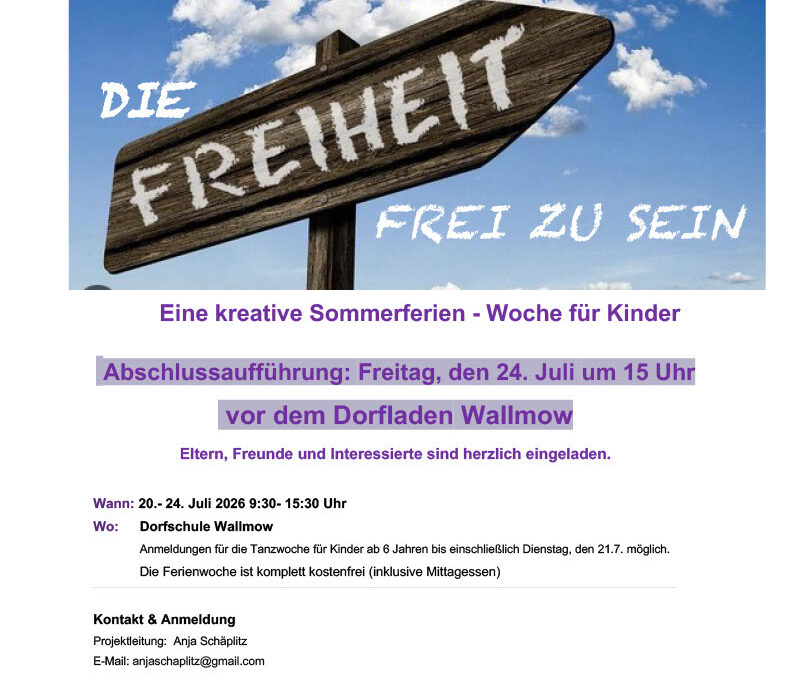 Die Freiheit frei zu sein – Abschlussaufführung Tanz-Theater-Ferienwoche